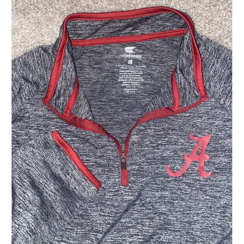 Colosseum Athletics Alabama Crimson Tide 1/4 Zip Mens L‎ Performance Pocket Prep